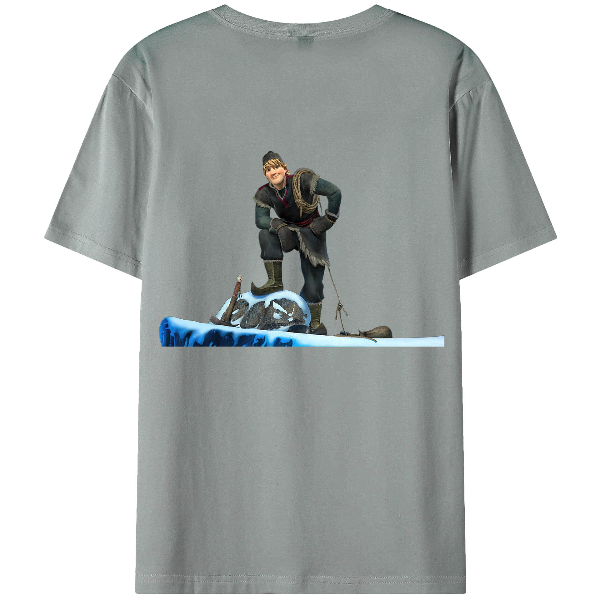 （画像用） アナと雪の女王 アンナ エルサ Frozen Anna Elsa 綿100％ メンズ半袖Tシャツ（バックプリント） 通気性